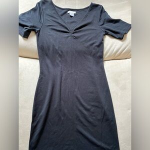 ALFRED SUNG Cotton Blend Black Midi Dress